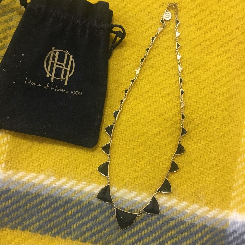 House of Harlow 1960 necklace black and gold